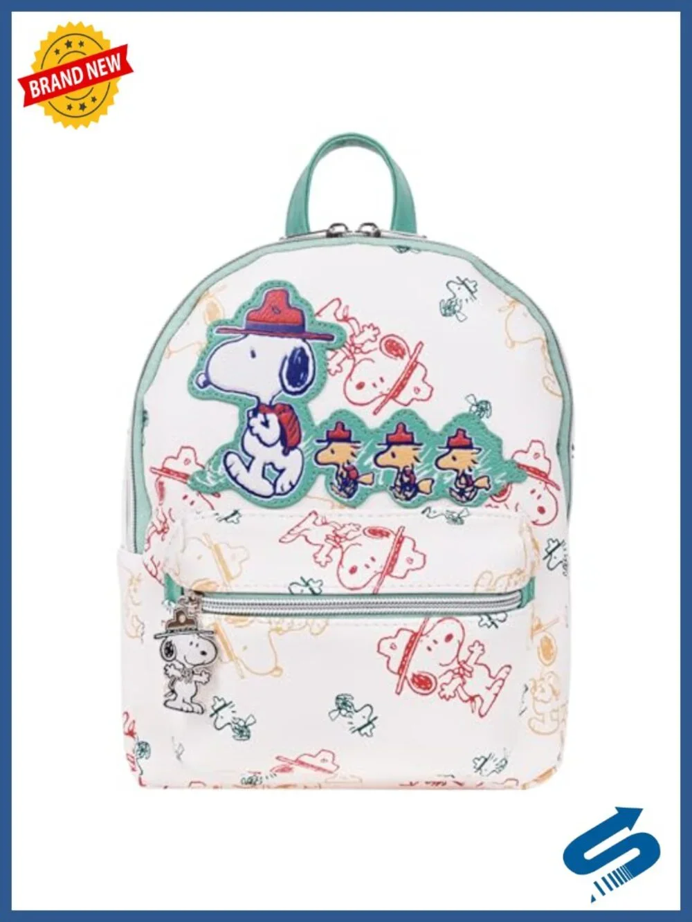 Beagle Scout Snoopy Mini Backpack with Adjustable Straps - Polyurethane Pu